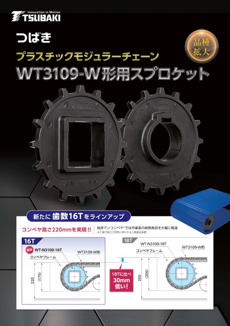 プラスチックモジュラーチェーン WT3109-W形用スプロケット