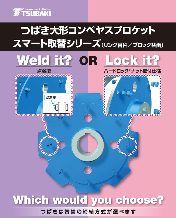 大形コンベヤスプロケット スマート取替シリーズ ハードロックナット取付仕様 紹介