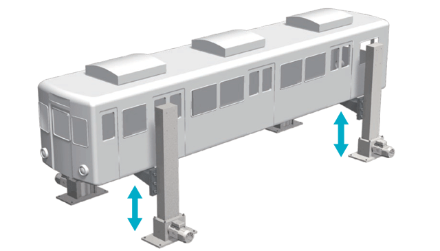Train carriage lifting equipment 