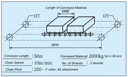 Bearing roller conveyor chain
