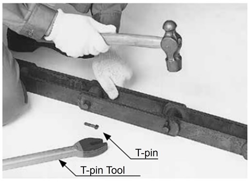 Remove the T-pin 