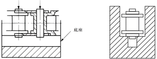 塑料组合放在底座后的横截面。