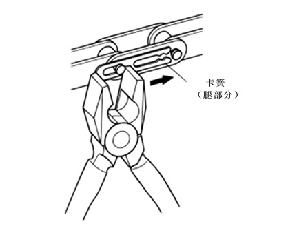 用钳子固定卡簧