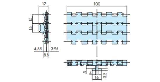 Chain width 100mm