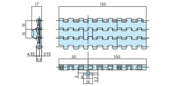 Chain width 150mm
