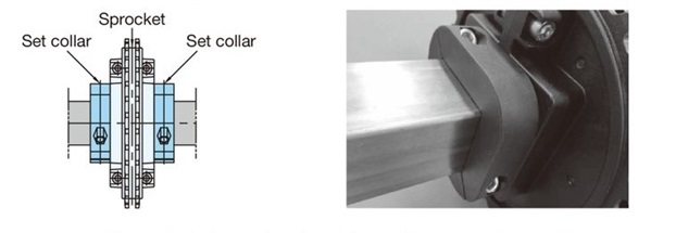 Method of fixing sprockets for plastic top chains 