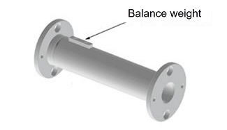 A spacer mounted with a balance weight
