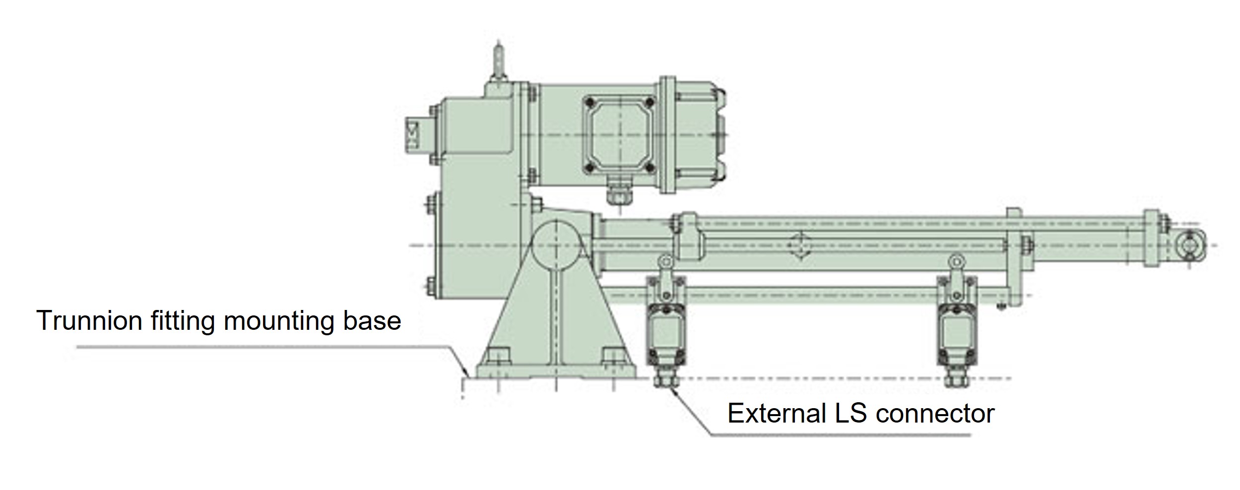 Vertical installation of stroke adjusting external LS (option)