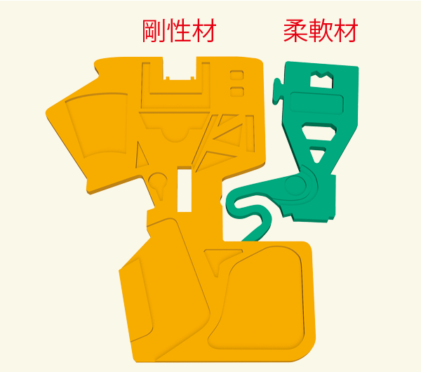 たわみ部も一体構造