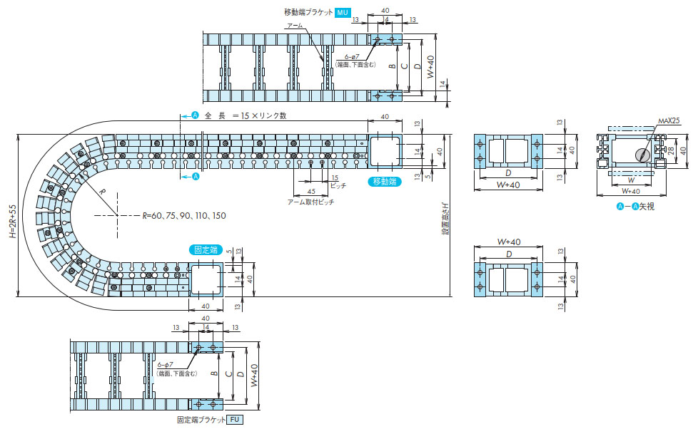 TKQ15H28E76R60 Detailed Information - Cable Carriers (CABLEVEYOR