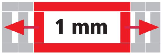 Inner width can be specified in 1 mm increments