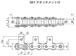 RS60-SK1 詳細情報 - チェーン式ピンギヤ用アタッチメント付チェーン