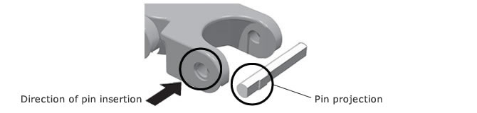 Uses a D-pin shape with a protrusion on one side 