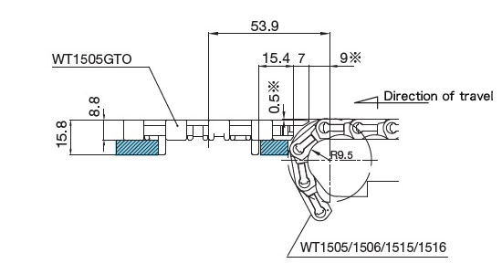 Right-angle layout with WT1505GTO 