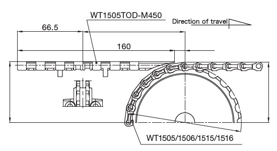 Right-angle layout with WT1505TOD 