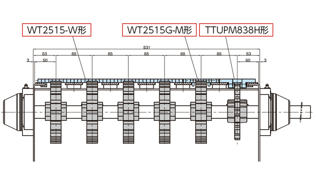 TTUPM838H形とWT2515G-M形の組合せ