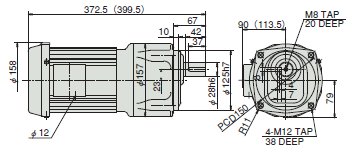 椿本チエイン ギヤードモーター 750W GMTA075-28U10 GMTA075-28U10 詳細情報 - 減速機