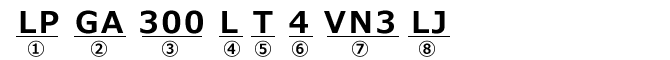 Model No. examples  LPGA300LT4VN3LJ