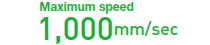 Maximum speed 1,000 mm/sec